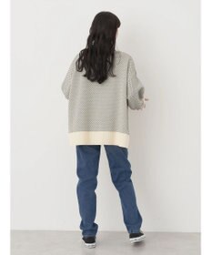 earth music&ecology ダイヤ柄ジャガードカーディガン