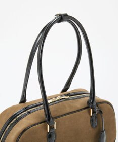 TOPKAPI 【TREASURE TOPKAPI】スエード エナメルコンビ ワイド ボストンバッグ チャーム付き