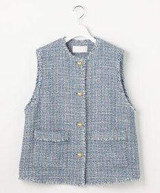 自由区 ファンシーノットツイード ジレ