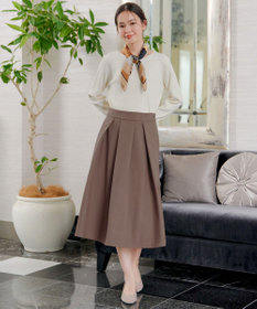 Tiaclasse 【新色追加・洗える】ウール調タックフレアスカート