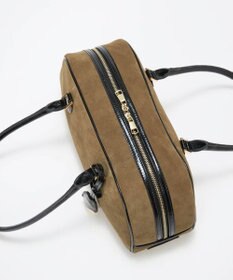 TOPKAPI 【TREASURE TOPKAPI】スエード エナメルコンビ ワイド ボストンバッグ チャーム付き