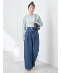 earth music&ecology タックワイドデニムパンツ