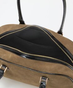 TOPKAPI 【TREASURE TOPKAPI】スエード エナメルコンビ ワイド ボストンバッグ チャーム付き