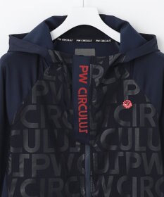 PW CIRCULUS 【MEN】【撥水/防風/ストレッチ】ロゴプリント ジップアップ フーデッド ブルゾン