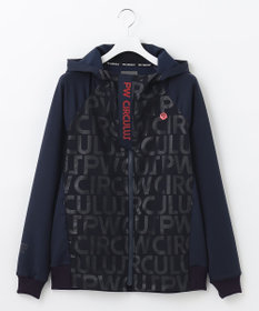 PW CIRCULUS 【MEN】【撥水/防風/ストレッチ】ロゴプリント ジップアップ フーデッド ブルゾン