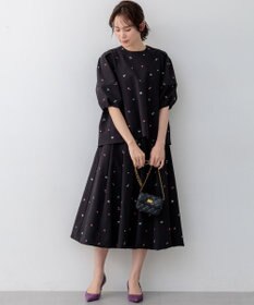 組曲 【WEB限定】ミニフラワーエンブロイダリー スカート