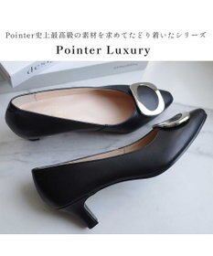 Pointer 【5cmヒール】日本製 高級本革モチーフ付きパンプス