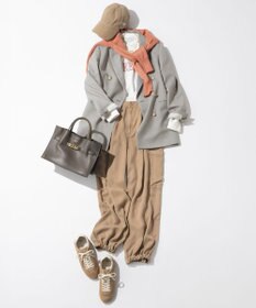 23区 【SLOW/一部店舗限定】ガーメントツイル ワイドタック パンツ