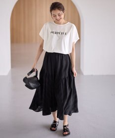 ANY 【ウエストゴム】モールストライプティアードスカート