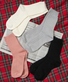 WEGO 【あったか】ぽかぽか裏起毛リブソックス