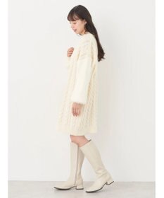 earth music&ecology 袖ファーケーブルミニワンピース