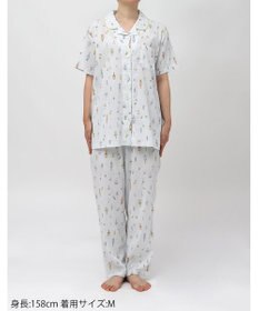 Wing パジャマ 綿100%(本体) 楊柳素材 高島ちぢみ（R） 3Lまで対応 大きいサイズ 5分袖 半袖 長ズボン レディース EP8047 ウイング／ワコール