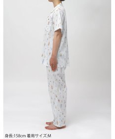 Wing パジャマ 綿100%(本体) 楊柳素材 高島ちぢみ（R） 3Lまで対応 大きいサイズ 5分袖 半袖 長ズボン レディース EP8047 ウイング／ワコール
