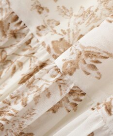 YECCA VECCA ボタニカル柄ボウタイプリーツワンピース