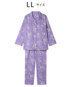 WACOAL パジャマ 長袖 長ズボン 綿100%(本体) サテン ミントン レディース NDX540 /ワコール