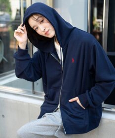 WEGO 【WEB限定/ユニセックス着用ITEM/25年秋冬新作/SMLサイズ展開】別注U.S.POLO ASSN.　ZIPパーカー