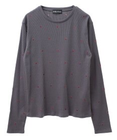 Green Parks ・ＤＯＵＢＬＥ　ＦＬＡＧＳ　ハート刺繍リブロンＴＥＥ