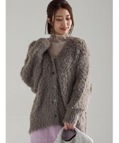 Te chichi シャギーVネックカーディガン