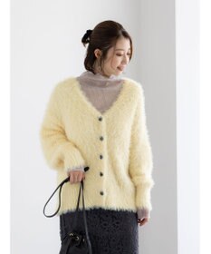Te chichi シャギーVネックカーディガン