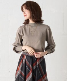 ANY 【洗濯機可/吸湿発熱】パフスリーブパールニット