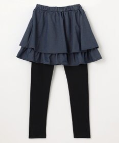 ANY KIDS パール×デニムニットスカッツ