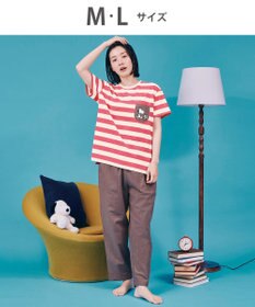 WACOAL PEANUTS パジャマ 4分袖 長ズボン 綿100%(本体) スヌーピー レディース FDT165 /ワコール