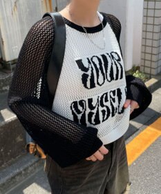 WEGO ラグランショートメッシュニット