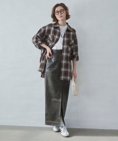 WEGO 【ユニセックス着用ITEM/SMLサイズ展開】オンブレチェックシャツ（LS）