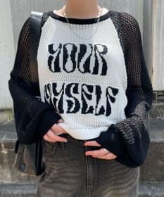 WEGO ラグランショートメッシュニット