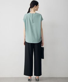 ICB 【先行予約】 FluidBackSatin フレンチスリーブブラウス