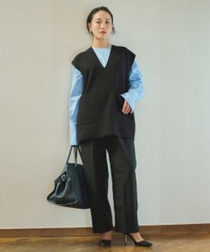 #Newans 【洗える】Vネックニットベスト