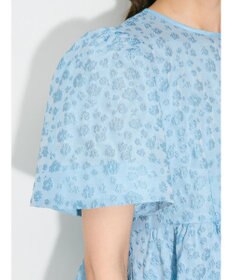 Green Parks パフスリーブジャガードペプラムブラウス