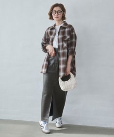 WEGO 【ユニセックス着用ITEM/SMLサイズ展開】オンブレチェックシャツ（LS）