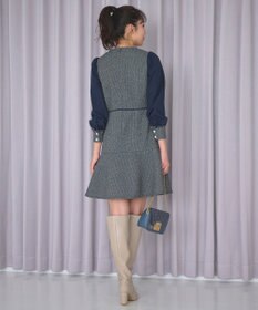 Feroux 【洗える】ツイードコンビミディ ワンピース