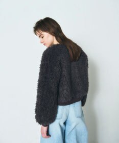 GRACE CONTINENTAL フェイクファーニットカーディガン