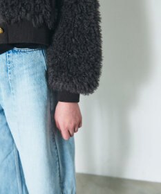 GRACE CONTINENTAL フェイクファーニットカーディガン