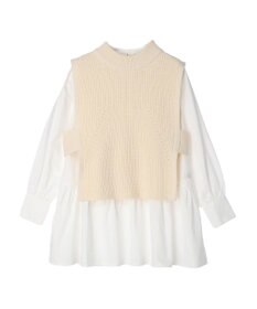 earth music&ecology ＳＥＴ２点　ベスト＋チュニックブラウス