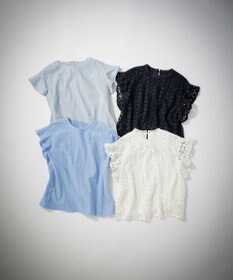 組曲 L エンブロイダリーレースフレンチスリーブ ブラウス