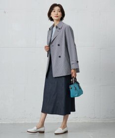 J.PRESS LADIES S 【洗える】Lightストレッチギンガム ダブル トレンチコート