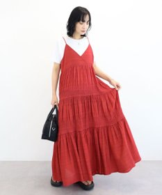 Green Parks シャーリングティアードキャミワンピース