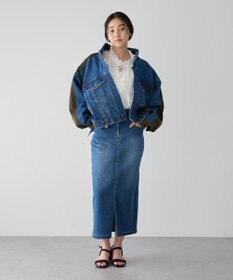 YECCA VECCA フロントZIPハイウエストデニムスカート