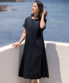 J.PRESS LADIES コットンスムース ワンピース ネイビー系