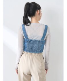 earth music&ecology フロントボタンデニムビスチェ