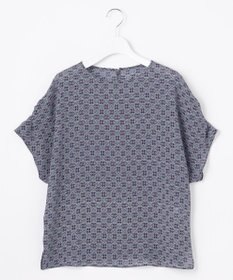 自由区 【洗える・XSサイズあり】アラベスクプリント ブラウス