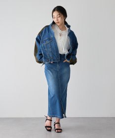 YECCA VECCA フロントZIPハイウエストデニムスカート