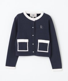 組曲 KIDS 【110-140cm】リボンインターシャニット カーディガン