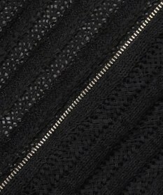 自由区 L ストライプパターンジップ ニット