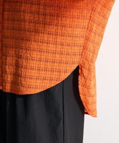 Green Parks シアーチェック７分袖シャツ