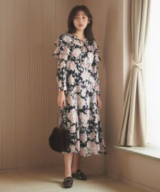 Feroux 【洗える】フラワープリント ワンピース