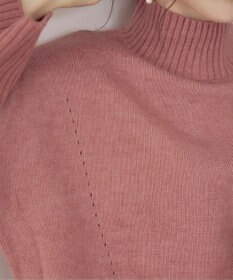 Tiaclasse 【洗える】モックネックポインテルニットトップス